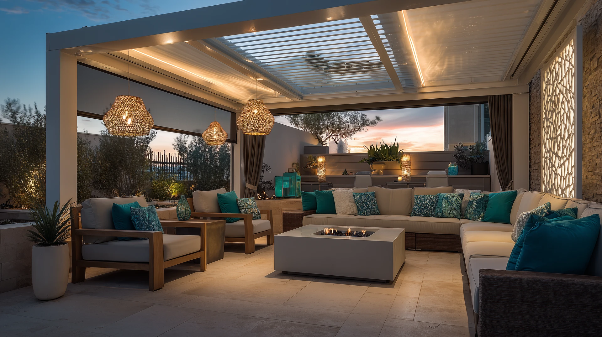 Engineered for demanding outdoor environments, this system provides superior resistance to wind, sun, and insects while maintaining a minimalist appearance.