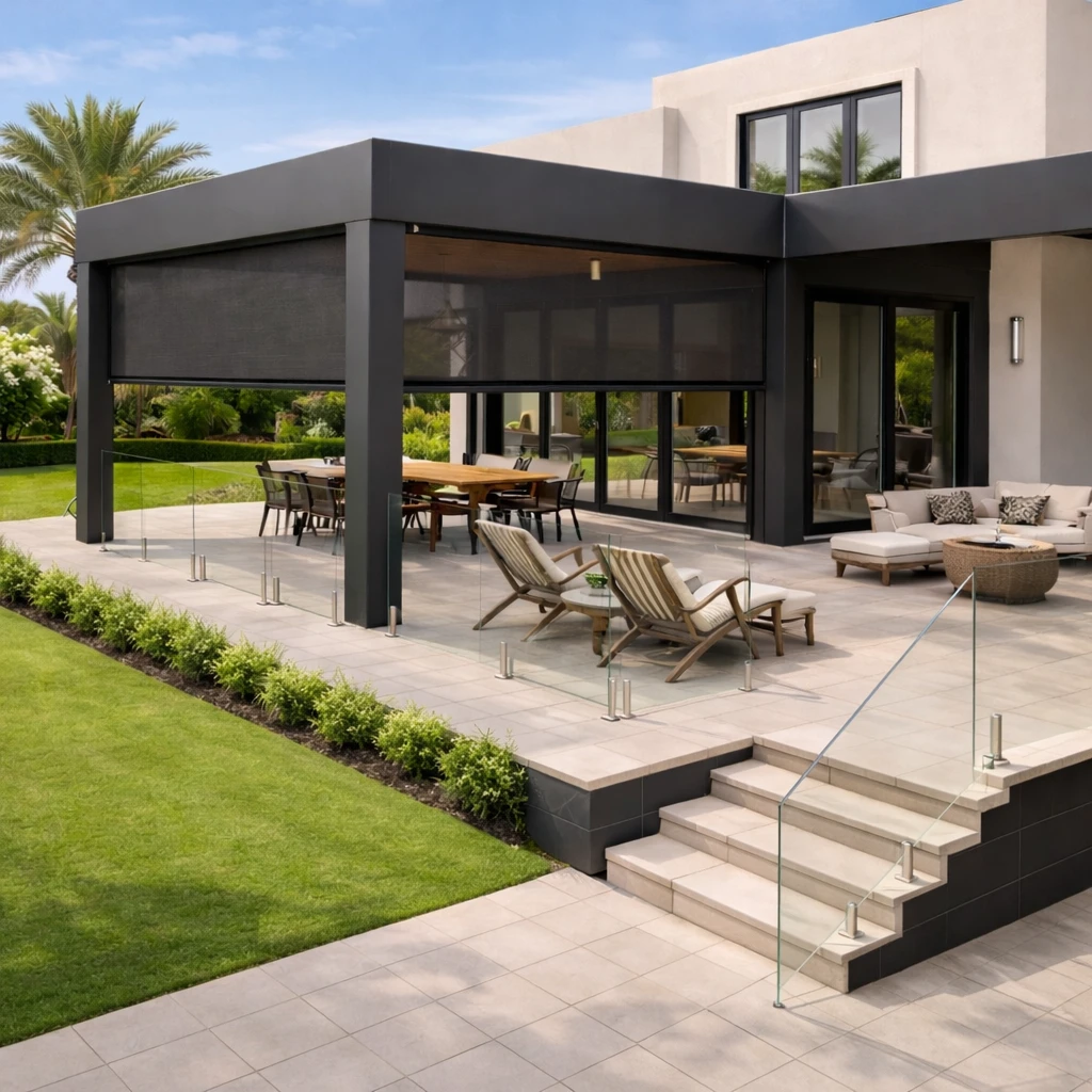 Operating vertically from top to bottom, it adapts to both window and balcony doors, offering easy access whenever needed.