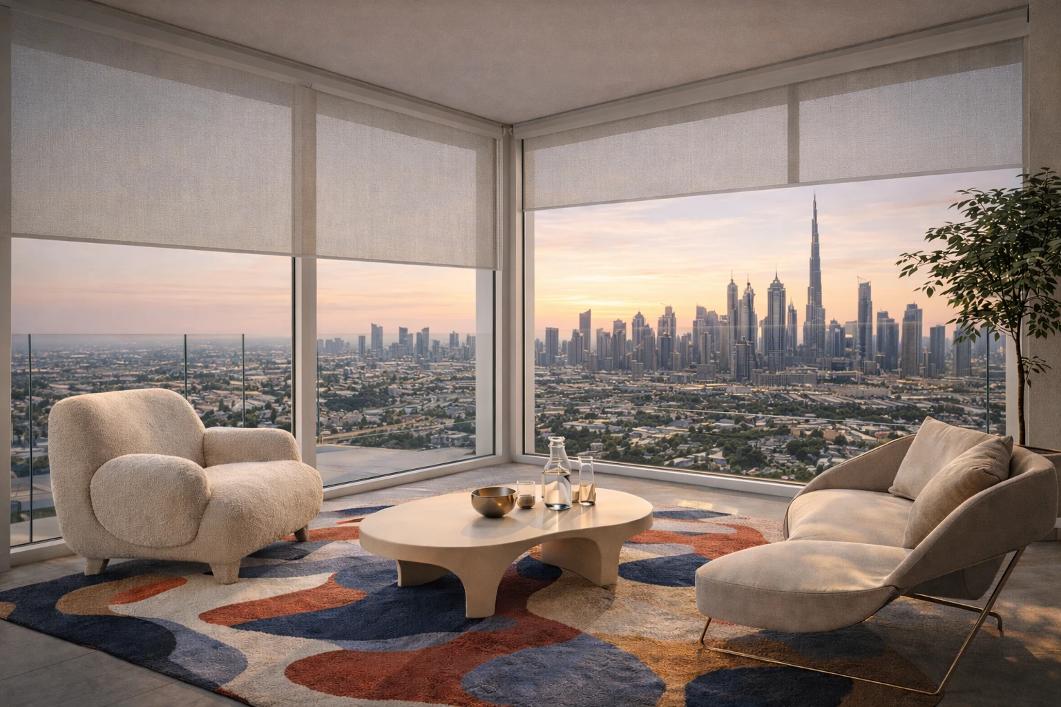 This unique mechanism creates a fully sealed shading system, ideal for spaces requiring near-blackout conditions such as bedrooms, home theaters, or professional offices. The tensioned fabric also prevents sway or flutter, ensuring a silent and refined presence.